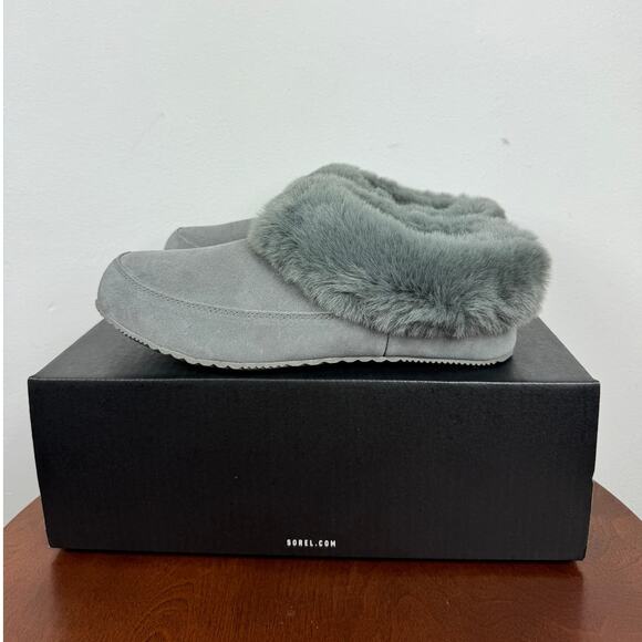 New Sorel Coffee Run Slippers in Quarry Suede Women's Size 10 - Picture 5 of 10